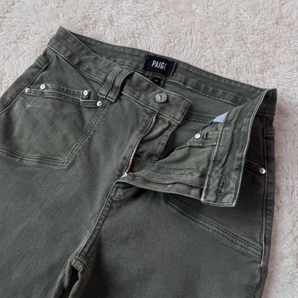 High-Rise Cindy Straight Leg Pants in Olive Green - Picture 8 of 14